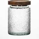 Glass Jar with Lid – 24oz Glass Storage Containers – Premium Jars with Airtight Lids for Coffee, Rice, Sugar – Decorative Cookie Jars for Kitchen Counter, Pantry(Hammer grain)