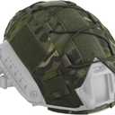 ATAIRSOFT Tactical Airsoft Helmet Cover for Fast SF High Cut Helmet Maritime Helmet Paintball Hunting Shooting Gear (Green-MC, L)