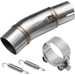 Motorcycle Exhaust Mid Pipe, Exhaust Muffler Adapter Connect Pipe, Compatible with Kawasaki Ninja 250 300 400 500 650 Z250 Z300 Z400 Z500 Z650 2018-2024