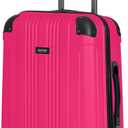 Kenneth Cole REACTION Out of Bounds Lightweight Hardshell 4-Wheel Spinner Luggage, Magenta, 24-Inch Checked