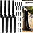 Fence Post Repair Kit, Fix Broken 4x4/6x6 Wood Post 4 Pack One-Piece Design