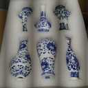 Maxcheck 36 Pcs Small Blue and White Porcelain Vase Mini Chinoiserie Bud