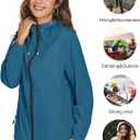 TCOT Womens Rain Jackets Waterproof Windbreaker Jackets lightweight Portable Rain Coat (Blue, M)