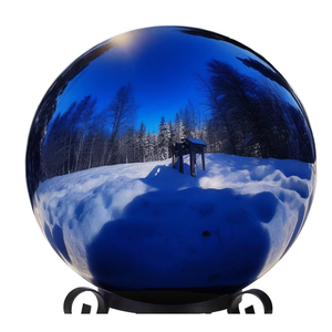 10 Inch Stainless Steel Gazing Globe,v2croft Hollow Ball Mirrored Surface Polished Shiny Sphere,Garden Stainless Steel Gazing Ball for Outdoor Lawn Pond Yard Ornament(red)