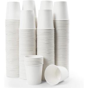 Vumdua 300 Pcs 6 oz Disposable Paper Cups, Hot Cold Beverage Drinking Cup for Coffee, Water, Tea, Juice, Espresso & Cortado (White)
