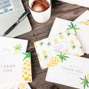 Gooji 4x6 Pineapple Thank You Cards (Bulk 36-Pack) Matching Peel-and-Seal White Envelopes | Assorted Set, Watercolor, Colorful Graphics | Birthday Party, Baby Shower, Weddings, Graduation Blank Notes