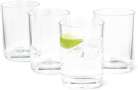 Amazon Basics Drinking Glasses, Dishwasher-Safe, 4-Piece Set, 11 oz.