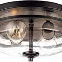 Edwarmlux Flush Mount Ceiling Lights, 2-Light Farmhouse Close to Ceiling Light, Industrial Ceiling Lighting Fixture for Kitchen Hallway Bedroom Living Room Stairways Porch (Black)