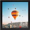 JCJMY 8x8 Picture Frame Black for Wall Hanging or Tabletop, Wall Mounting Horizontally or Vertically, 8 x 8 Square Wall Gallery Poster Photo Frame with Shatter Resistant Plexiglass, Black
