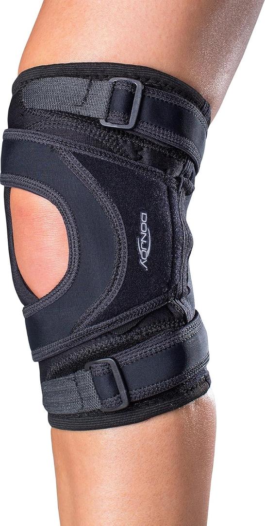 DonJoy Tru-Pull Lite Knee Support Brace for Women and Men | Adjustable Compression Knee Braces and Elastic Supports for Patellar Dislocations, Large, Left