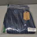 Women's Mid Rise Striped Baggy Barrel Jeans Wide Leg No Stretch Denim Pants, Size XSS (Blue)