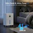 ZAFRO 1600 Sq.Ft Dehumidifiers for Home and Basement with Drain Hose, Ultra Quiet 41dB, Energy Saving Max 21 Pints Dehumidifier with Auto or Manual Drainage, Auto Defrost, Three Modes, Dry Clothes