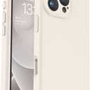 Vooii Compatible with iPhone 16 Pro Max Case, Liquid Silicone Upgrade [Camera Protection] [Soft Anti-Scratch Microfiber Lining] Shockproof Phone Case for iPhone 16 Pro Max 6.9 inch - Stone