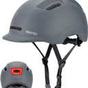 Adult Bike Helmet with Light - Dual Certified for Bicycle Scooter Skateboard Road Cycling Skating Helmet (Medium, Matte Gray)