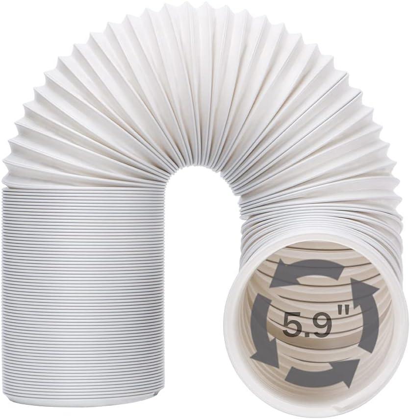 Portable Air Conditioner Exhaust Hose, 5.9 Inch Diameter and Length up to 78.7 Inch, Anti-Clockwise Thread Universal for Many Portable Air Conditioners