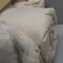 Wonderful 3 Pieces Fluffy Faux Rabbit Fur Bubble Comforter Set King Size, Tie-Dyeing Beige Plush Fuzzy Bedding Set, Warm Soft Bubble Comforter Bedding Set for Winter