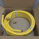 1/2" CSST Gas Line for Natural Gas & Propane | Flexible Corrugated Stainless Steel Gas Tubing with PVC Cover, Brass Fittings Included | Gas Pipe for Grills, Heaters, Stoves, Generators (33ft)