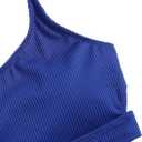 ZAFUL Women's Cutout Bikini Sets Scoop Neck Back Criss Cross Tie Ribbed High Cut Bikini Swimsuit Two Piece Bathing Suits (1-royal Blue)