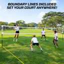 Haokelball Outdoor Volleyball Net Set for Backyard, 32FT Regulation, 3-Level Adjustable Height & Anti-Sag Tension System, Heavy Duty Thick Poles, Includes Volleyball, Pump, Boundary Line and Carry Bag