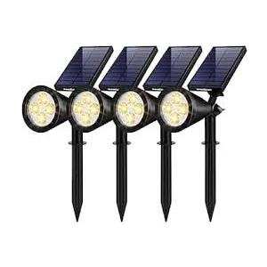 Lawn Light Lawn Lamp Spotlights Outdoor Ip65 Waterproof 4LED Landscape Light Villa Garden Yard Decor Powered Lights Outdoor Solar Garden Lights (Color : 4LED-5PCS, Size : Warm Light)
