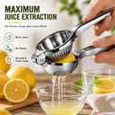TEZZ Premium Lemon Squeezer, Large Heavy Duty Handhelp Juicer for Lemon, Metal Hand Press Citrus Juicer, Lime Squeezer Bar Tool, Manual Citrus Press
