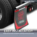 Mud Flaps and Reflector Strips Pair 24 inch x 30inch Black Mud Flaps and Aluminum Strip, for Semi-Truck Trailer Heavy-Duty Truck (2 Mud Flaps +2 Reflector Strips)