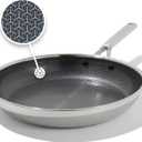 OXO Hybrid 12” Nonstick Stainless Steel Frying Pan, PFAS-Free Ceramic Skillet, Fusion Boost Tech for Powerful Searing, Induction & All Cooktop Compatible, Dishwasher Safe, Mirror Polished Tri-Ply