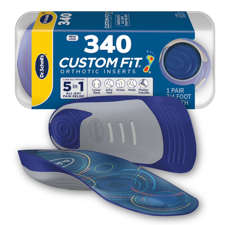 Dr. Scholl’s Custom Fit Orthotics 3/4 Length Arch Support Shoe Inserts Plantar Fasciitis Relief Insoles for Men and Women, Immediate All Day Total Lower Body Pain Relief, FSA HSA Eligible, CF340