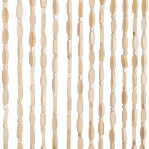 Handmade Bamboo Beaded Curtain for Doorway, Natural 52 Strands, 35.5"W x 75"L