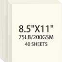 Cream Cardstock 8.5 X 11, 40 Sheets Card Stock, 75lb/ 200gsm Copy Paper, Cardstock Printer Paper For Art, Drawing, Invitations, DIY Cards, Craft, Construction, School & Office Supplies
