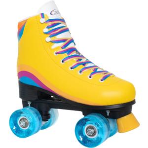 Nattork Roller Skates for Women Outdoor Fun Fashionable Roller Derby Skates for Men Girls Boys Indoor Rink Skates (Women 10/ Men 9, Yellow)