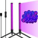 2 Pack Black Light Bar, 50 LEDs, 395nm Table Blacklight Fixture, UV Light Bar for RoomHandheld Black Lights with Plug for Glow Party, Halloween, Body Paint, Fluorescent Poster