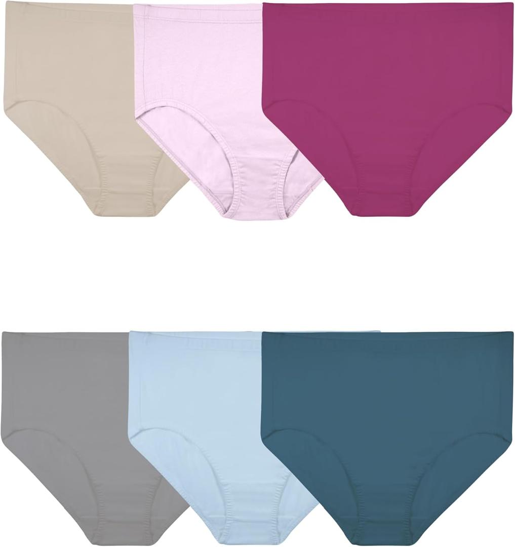 Fruit of the Loom Women's Plus Size Underwear Briefs, Designed to Fit Your Curves, Brief, Breathable Cotton Mesh - Assorted, 13 Plus