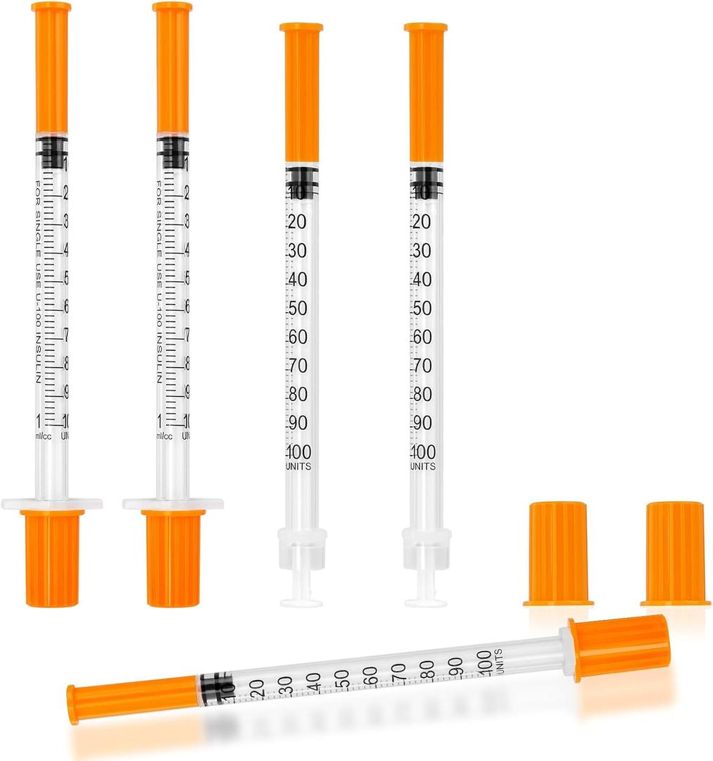 1ml 30G 5/ 16 Inch 8mm Syringe, U-100 Lab Syringes Individually Wrapped, Pack of 20