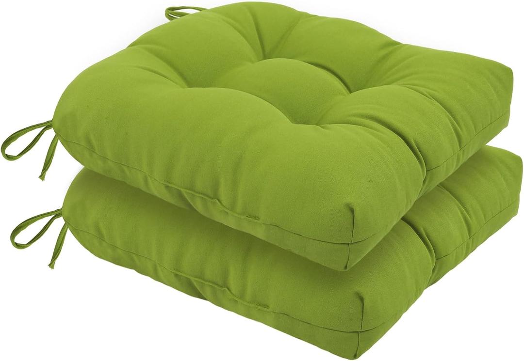 idee-home Outdoor Chair Cushions Set of 2, Patio Seat Cushions, 17x17x4 Inch-U Shaped