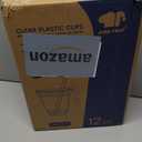 JOLLY CHEF 100 Pack 12 oz Clear Plastic Cups with Lids and Straws, Disposable Iced Coffee Cups with Lids for Smoothies, Milkshakes, Cold Drinks, Includes Paper Lid Liners