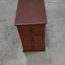  Fully Assembled End Table, Narrow Side Table with 3 Drawers, Pre-Assembled Nightstand Slim Bedside Table for Small Spaces, Living Room, Bedroom, Brown