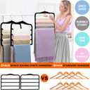 2-Pack Velvet Pants Hangers - Space Saving Multi-Layer Non-Slip Closet Organizers for Jeans, Trousers & Scarves - Ideal Dorm Room Storage Solution for Small Spaces