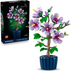LEGO Botanicals Hibiscus Flower Building Set - Artificial Plant & Flower Building Blocks for Women & Men, Ages 18+ - Home, Office Decor Gift Idea - 10372