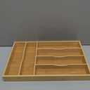Bamboo Silverware Organizer, Bamboo Kitchen Drawer Cutlery Organizer, Utensil Holder, Flatware Organizer Tray (15.8"x9.5"x1.6")