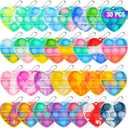 Pop Fidget Toys Bulk Its Valentines Day Gifts for Kids Classroom 30 Pack Valentine Party Favors for Kids Mini Pop Heart Keychain It Fidgets for Classroom Prizes Exchange Birthday Goodie Bag Stuffers