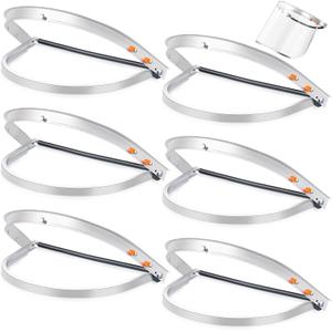 Zonon 6 Pcs Aluminum Face Shield Adapter for Grinding Cutting Cap Style Hard Hat Safety Face Mask Shield Visor Bracket (White), 1 Count