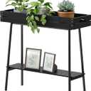 BAMBANG Bamboo Plant Stand Indoor, 2 Tier Small Plant Table, Tall Plant Stand for Indoor Plants, Window Sill Plant Shelf, Flower Pot Holder Plant Bench Plant Rack for Living Room Outdoor, Black