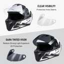 Full Face Motorcycle Helmet DOT Approved Street Bike Helmet for Adults | Lightweight Off-Road Helmet with Ventilation System, Removable Washable Liner, Stylish Design (Black White Camo, XL)