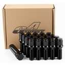 GAsupply M14x1.5 Lug Bolts 32mm Shank Fit for BMW x3 x5 Land Rover Range Rover, Black 14x1.5 Spline Lug Bolt Stock Stud Cone Seat Aftermarket Wheel (NOT OEM), 20pcs + 1pc Key