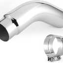 Exhaust Tip,Universal Exhaust Elbow Pipe 5 Inlet 8" Outlet with Steel Clamp - Chrome/Black Finish for Cars & Trucks (Silver)