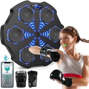 Second Generation Music Boxing Machine, Wall-Mounted Bluetooth Trainer with Boxing Gloves, Smart Punch Target for Adults and Kids, Perfect for Home Workout, 9 Modes & 9 Speeds 