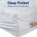 EASELAND Twin Size Mattress Topper Pillow Top Mattress Cover Quilted Fitted Mattress Protector Cotton Top 8-21" Deep Pocket Extra Thick Mattress Pad (39x75 Inches, White)