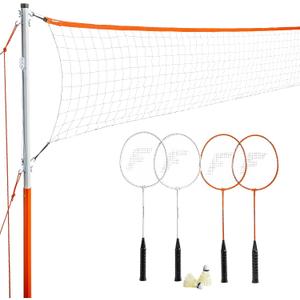 Franklin Sports Badminton Net Sets - Outdoor Backyard + Beach Badminton Net + Equipment Set - (4) Rackets + (2) Birdies + Portable Net Included - Adults + Kids Set, One Size