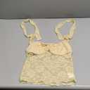 REORIA Lace Tops for Women Halter Sexy Going Out Tank Crop Y2K Fashion Top 2025 Trendy (Small, Honeybee Yellow)